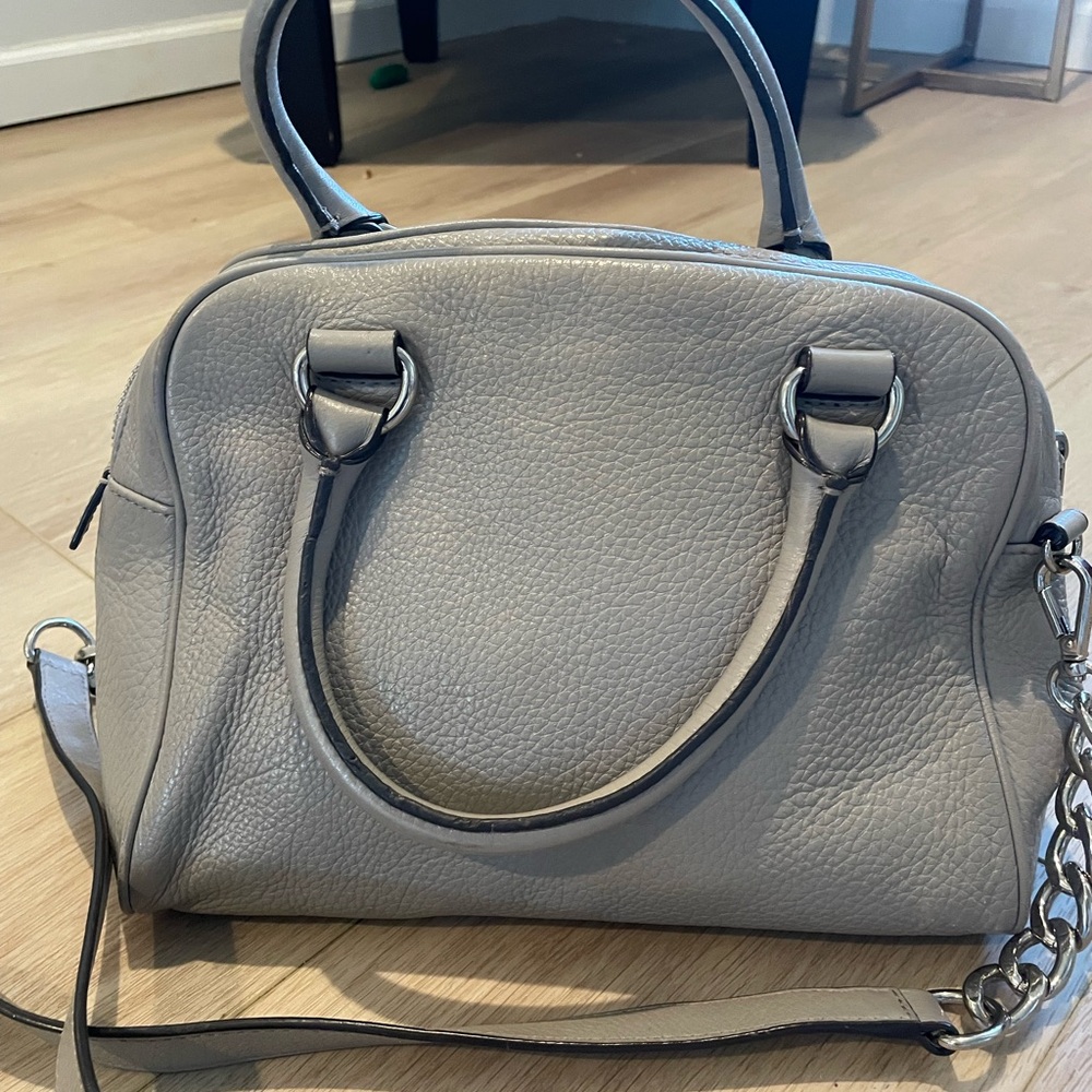 Michael Kora pebble Gray Leather Handbag